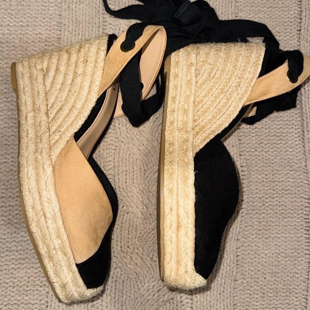Zara Two-Tone Espadrille Wedges - Picture 3 of 8